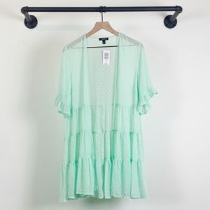 SOLD Torrid Mint Clip Dot Kimono NWT